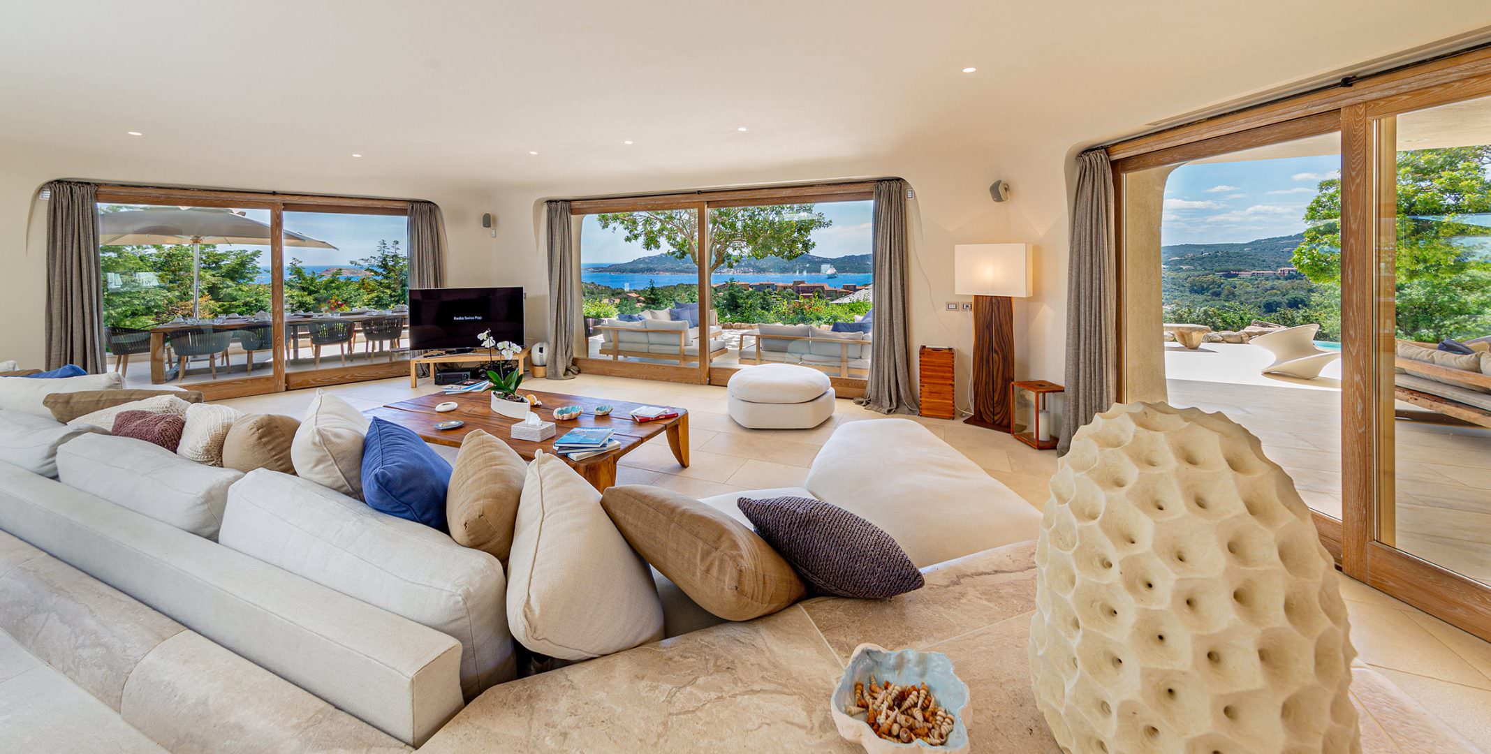 Interior photographer in Porto Cervo in villa the Rock